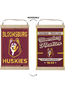 KH Sports Fan Bloomsburg University Huskies Faux Rusted Reversible Banner Sign