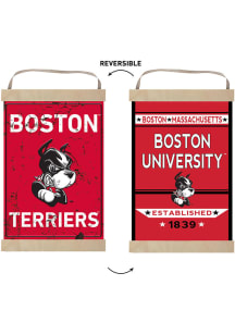 KH Sports Fan Boston Terriers Faux Rusted Reversible Banner Sign