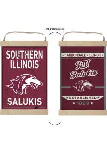 KH Sports Fan Southern Illinois Salukis Faux Rusted Reversible Banner Sign