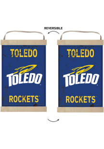 KH Sports Fan Toledo Rockets Faux Rusted Reversible Banner Sign