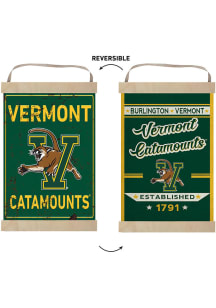 KH Sports Fan Vermont Catamounts Faux Rusted Reversible Banner Sign