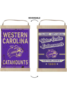 KH Sports Fan Western Carolina Faux Rusted Reversible Banner Sign