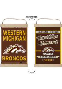 KH Sports Fan Western Michigan Broncos Faux Rusted Reversible Banner Sign