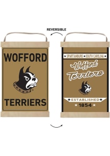 KH Sports Fan Wofford Terriers Faux Rusted Reversible Banner Sign