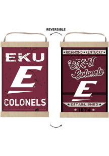 KH Sports Fan Eastern Kentucky Colonels Faux Rusted Reversible Banner Sign