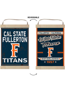 KH Sports Fan Cal State Fullerton Titans Faux Rusted Reversible Banner Sign