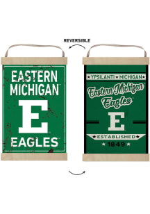 KH Sports Fan Eastern Michigan Eagles Faux Rusted Reversible Banner Sign
