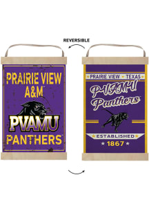 KH Sports Fan Prairie View A&amp;M Panthers Faux Rusted Reversible Banner Sign