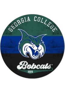 KH Sports Fan Georgia College Bobcats 20x20 Retro Multi Color Circle Sign