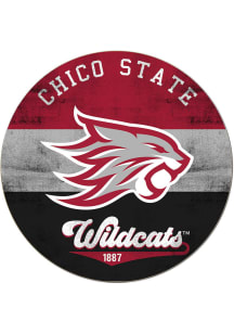 KH Sports Fan CSU Chico Wildcats 20x20 Retro Multi Color Circle Sign