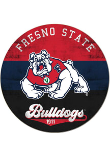 KH Sports Fan Fresno State Bulldogs 20x20 Retro Multi Color Circle Sign
