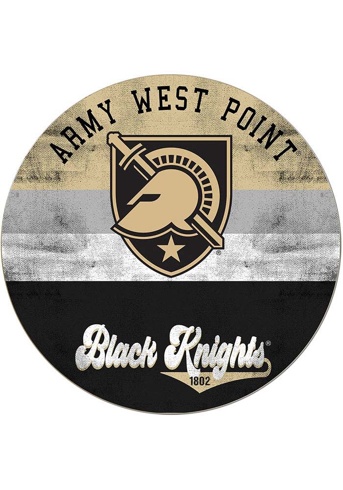 KH Sports Fan Army Black Knights 20x20 Retro Multi Color Circle Sign