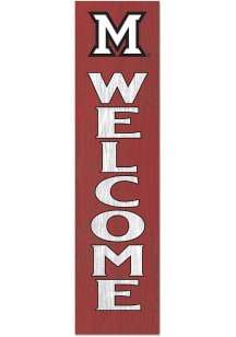 KH Sports Fan Miami RedHawks 11x46 Welcome Leaning Sign