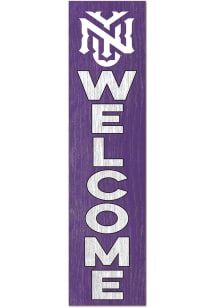 KH Sports Fan NYU Violets 11x46 Welcome Leaning Sign