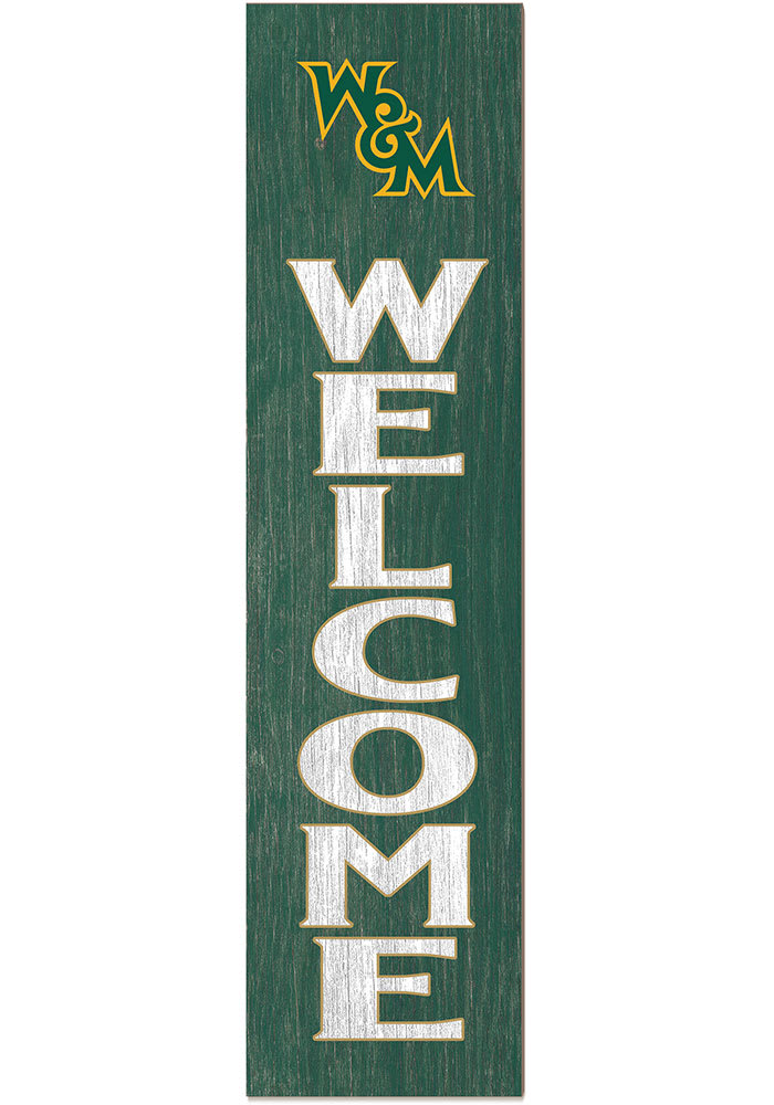 KH Sports Fan William & Mary Tribe 12x48 Welcome Leaning Sign