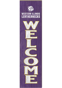KH Sports Fan Western Illinois Leathernecks 11x46 Welcome Leaning Sign