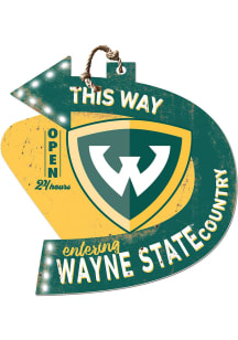 KH Sports Fan Wayne State Warriors This Way Arrow Sign
