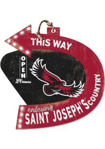 KH Sports Fan Saint Josephs Hawks This Way Arrow Sign