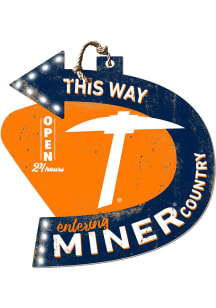 KH Sports Fan UTEP Miners This Way Arrow Sign