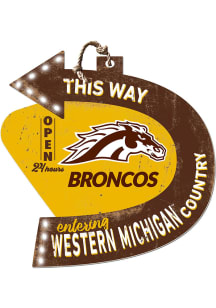 KH Sports Fan Western Michigan Broncos This Way Arrow Sign