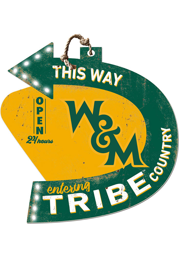 KH Sports Fan William & Mary Tribe This Way Arrow Sign