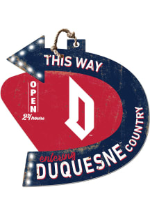 KH Sports Fan Duquesne Dukes This Way Arrow Sign