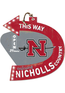 KH Sports Fan Nicholls State Colonels This Way Arrow Sign