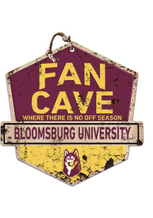KH Sports Fan Bloomsburg University Huskies Fan Cave Rustic Badge Sign