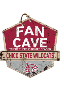 KH Sports Fan CSU Chico Wildcats Fan Cave Rustic Badge Sign