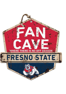KH Sports Fan Fresno State Bulldogs Fan Cave Rustic Badge Sign