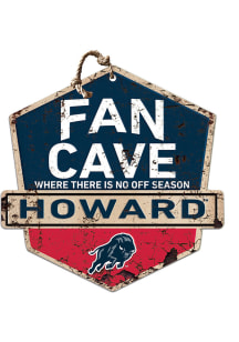 KH Sports Fan Howard Bison Fan Cave Rustic Badge Sign