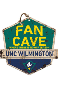 KH Sports Fan UNCW Seahawks Fan Cave Rustic Badge Sign