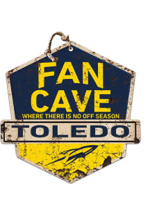 KH Sports Fan Toledo Rockets Fan Cave Rustic Badge Sign