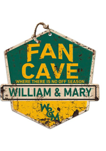 KH Sports Fan William &amp; Mary Tribe Fan Cave Rustic Badge Sign