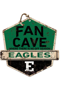 KH Sports Fan Eastern Michigan Eagles Fan Cave Rustic Badge Sign