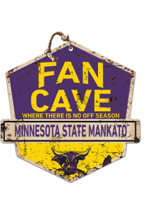 KH Sports Fan Minnesota State Mavericks Fan Cave Rustic Badge Sign