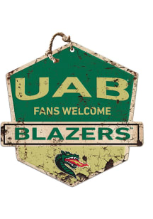 KH Sports Fan UAB Blazers Fans Welcome Rustic Badge Sign