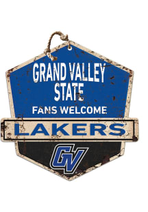 KH Sports Fan Grand Valley State Lakers Fans Welcome Rustic Badge Sign