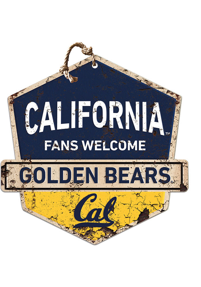 KH Sports Fan Cal Golden Bears Fans Welcome Rustic Badge Sign
