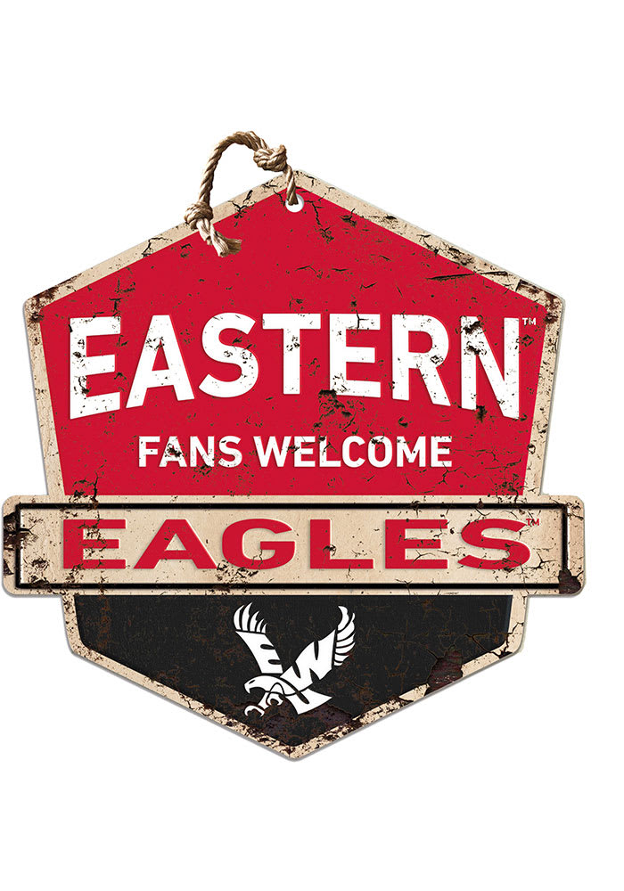 KH Sports Fan Eastern Washington Eagles Fans Welcome Rustic Badge Sign