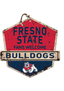 KH Sports Fan Fresno State Bulldogs Fans Welcome Rustic Badge Sign