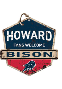 KH Sports Fan Howard Bison Fans Welcome Rustic Badge Sign