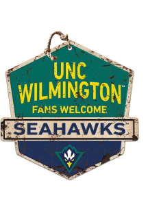KH Sports Fan UNCW Seahawks Fans Welcome Rustic Badge Sign