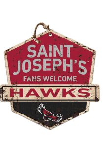 KH Sports Fan Saint Josephs Hawks Fans Welcome Rustic Badge Sign