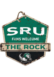 KH Sports Fan Slippery Rock Fans Welcome Rustic Badge Sign