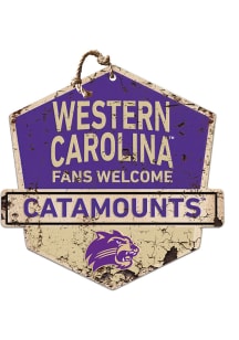 KH Sports Fan Western Carolina Fans Welcome Rustic Badge Sign