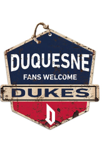 KH Sports Fan Duquesne Dukes Fans Welcome Rustic Badge Sign