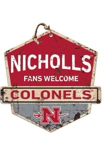 KH Sports Fan Nicholls State Colonels Fans Welcome Rustic Badge Sign