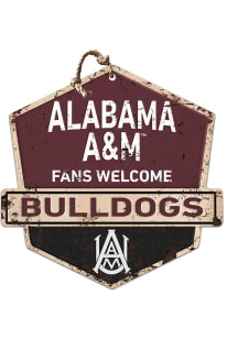 KH Sports Fan Alabama A&amp;M Bulldogs Fans Welcome Rustic Badge Sign