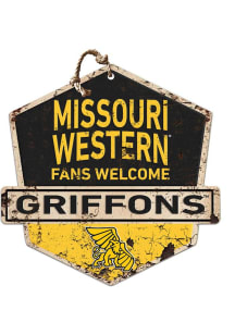 KH Sports Fan Missouri Western Griffons Fans Welcome Rustic Badge Sign